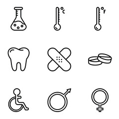 Set of Medical Thin Line Icons - EDITABLE STROKE - EPS Vector