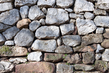 Rough grey stone wall texture
