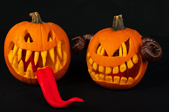spooky jack-o'-lanterns for Halloween
