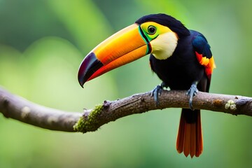 toucan on a treegenerated by AI technology 