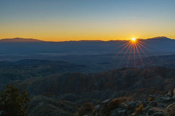 Obraz premium keys view sunset, joshua tree national park