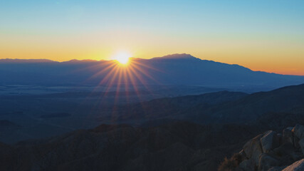 Naklejka premium keys view sunset, joshua tree national park