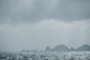 Dramatic skies, landscapes and weather off the coast of Cape Horn Argentina