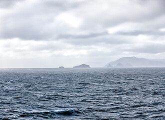 Dramatic skies, landscapes and weather off the coast of Cape Horn Argentina