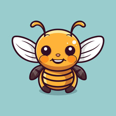 kawaii anime Bee. flat vector illustration clipart is perfect for sublimation printing t-shirt