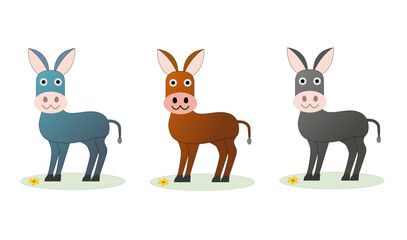 Cute Donkey cartoon illustration - donkey