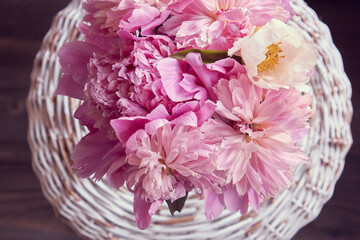 Beautiful pink peony bouquet