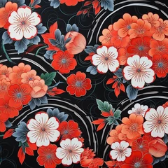Badezimmer Foto Rückwand art japan pattern illustration wallpaper and background © Game Background
