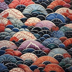Obraz premium pattern flower illustration design japan art
