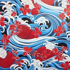art japan background illustration, and wallpaper pattern