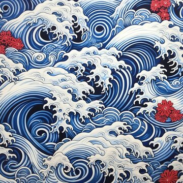 art japan background illustration, and wallpaper pattern