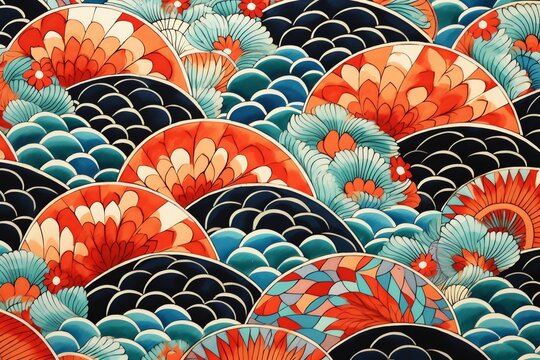 art japan design illustration pattern wallpaper