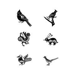 black and white birds eps vector template