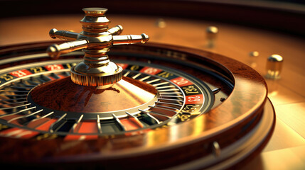 Obraz premium Roulette wheel spinning in casino