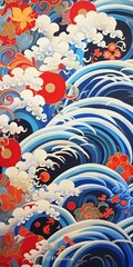 wallpaper pattern, japanese art background illustration