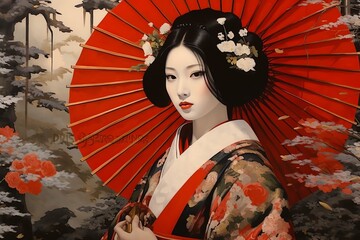 wallpaper pattern, japanese art background illustration