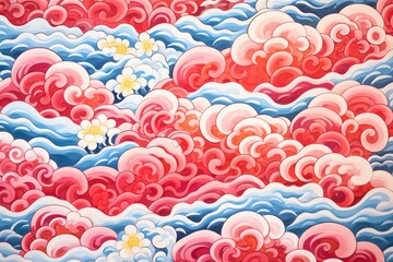 japanese art background illustration, and wallpaper pattern