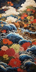 japanese art background illustration, and wallpaper pattern