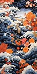 japanese art background illustration, and wallpaper pattern