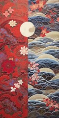 japanese art background illustration, and wallpaper pattern