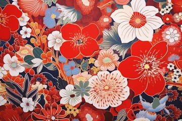 japanese art background illustration, and wallpaper pattern