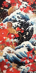 japanese art background illustration, and wallpaper pattern