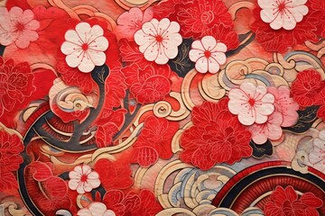 japanese art background illustration, and wallpaper pattern