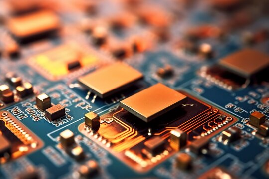 Chips recently produced in a factory without screen printing. Ai generated.