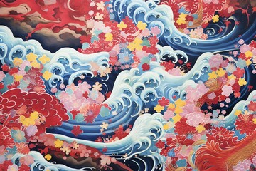 Japanese Artistry Engaging Background Patterns and Illustrations
