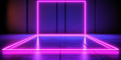 neon light background, 3D Illustration and wallpaper