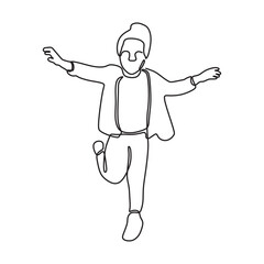 lineart drawing minimalist kid play pose vector