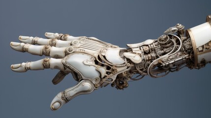 Highly detailed robot's hand. Generative AI