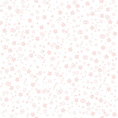 Cute seamless pattern with hearts and stars vector