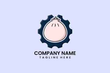 Flat gear mechanical engineering logo icon template vector illustration