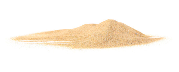 Heap of beach sand isolated on white
