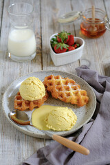 croffle in plate on the table