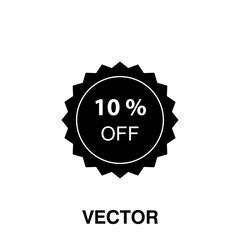 10% Discount Sign Icon vector Template flat design illustration on white background..eps