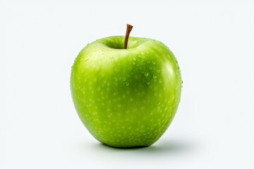 Green apple on a white background. Fresh apple fruit. Ai generative.
