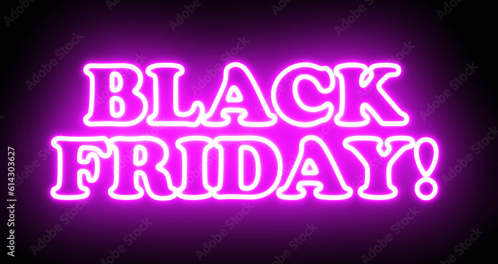 Aufkleber black friday text font with light. luminous and shimmering haze inside the letters of the text black