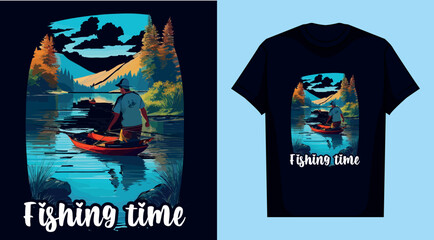 
fishing time t shirt design