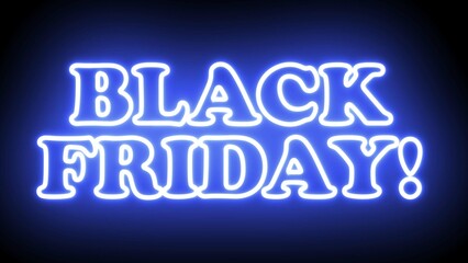 Black Friday text font with light. Luminous and shimmering haze inside the letters of the text Black Friday. 3D Rendering.
