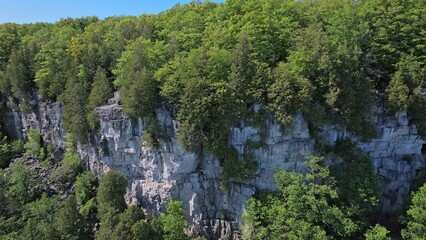 Rattlesnake Point Conservation Area lookout in province Ontario, Canada. Scenic and popular nature reserve. Rugged beauty and stunning views. Famous Canadian tourist vacation routs and attractions.