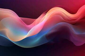 Colorful abstract lines and swirls, colorful background. Ai generative, illustration