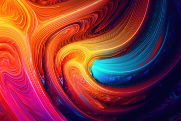 Colorful abstract lines and swirls, colorful background. Ai generative, illustration