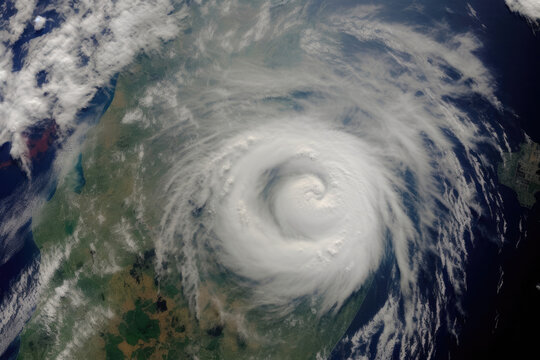 Full Frame Satellite Image of Massive Cyclone Formation, Indonesia