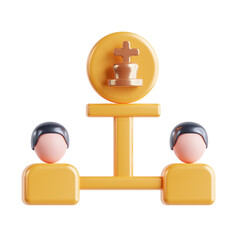 3D illustration of a chess match