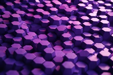 
Mesmerizing 3D render featuring purple-colored hexagons, creating a dynamic and visually striking geometric composition. Generative AI
