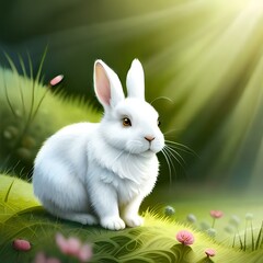 easter bunny with eggs Generative AI