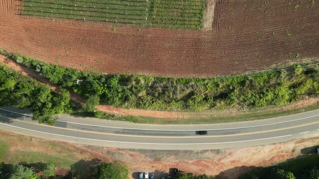 Aerial view of the Vinhedo - Louveira road. Cities located in the interior of S&atilde;o Paulo. Brazil 2023.