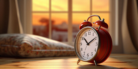 Clock analog copy space background, generative AI